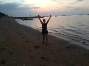 Katja after tiis mornings 10 sprints