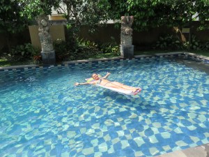 Katja enjoying time in the pool