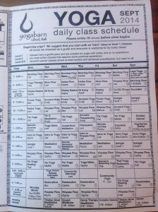 Yoga barn September schedule