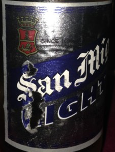 San Miguel label, check upper left corner