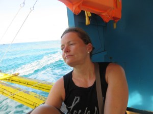 Katja looking back at Boracay with longing