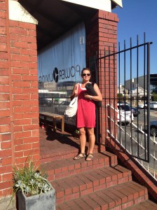 Katja at the entrance of Power Living