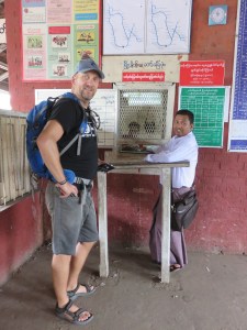 Buying tickets back home. We got air conditioned train