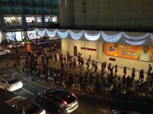 Example on the line up. This one is for entering the Jeepney leaving the mall