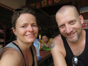 Selfie with a noodle eating lady in the back