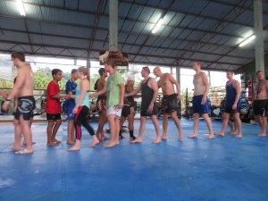 Thanking each other for the training