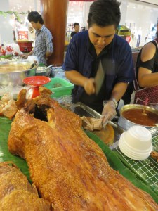 Roasted pork for the taking