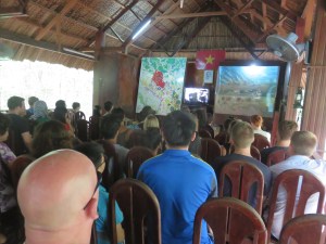 The screen in the middle show the video