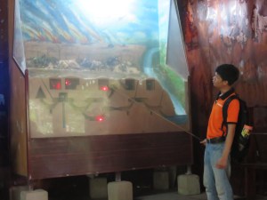 A cross section of the tunnels