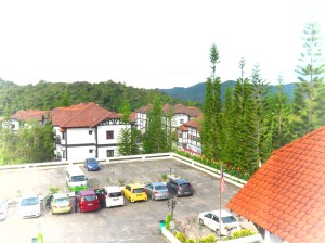 View from the stairway down to the lobby